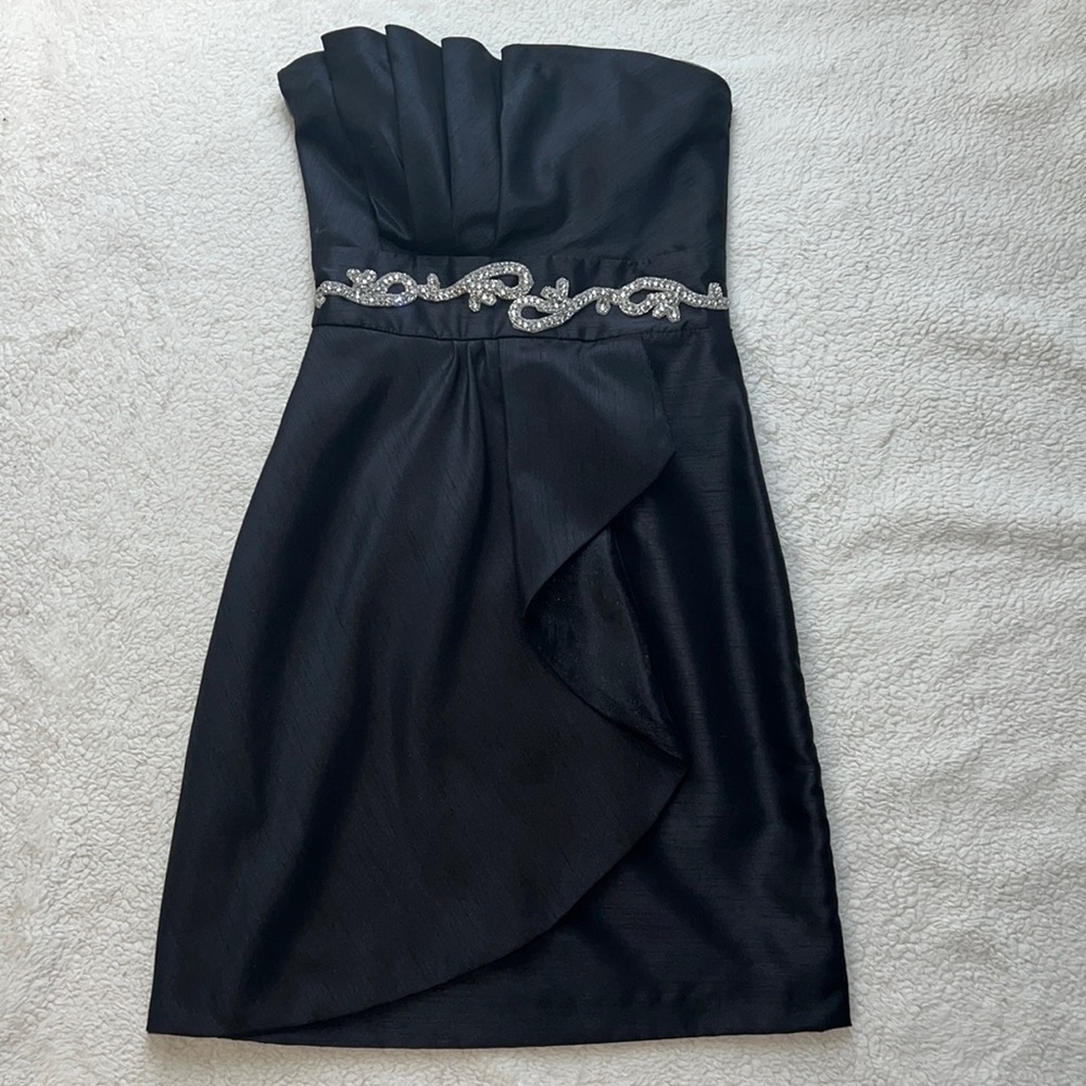 Strapless Custom Cocktail Prom Dress - Black